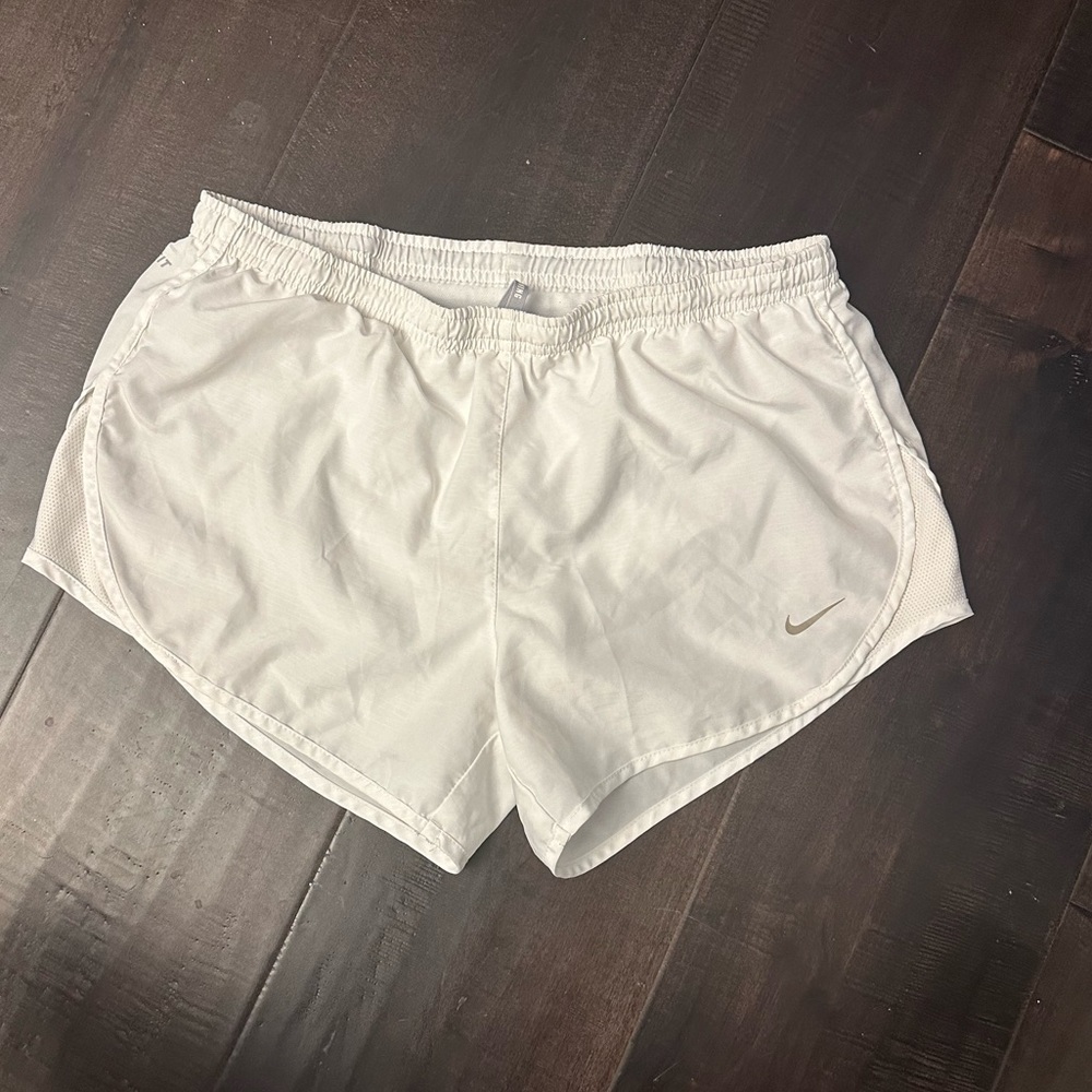 nike white running track shorts